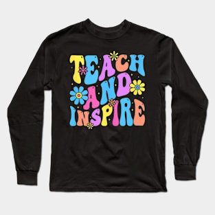 Teach Inspire Groovy Teacher Long Sleeve T-Shirt